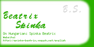 beatrix spinka business card